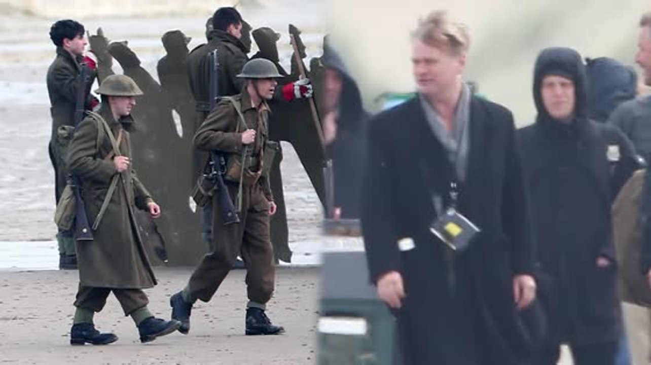 Christopher Nolan am Set von 'Dunkirk' in Frankreich