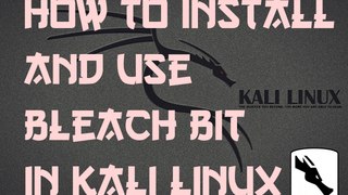 How to install and use Bleach bit in Kali Linux