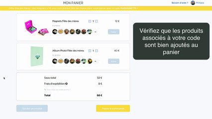 Appliquer un code promo sur Cheerz