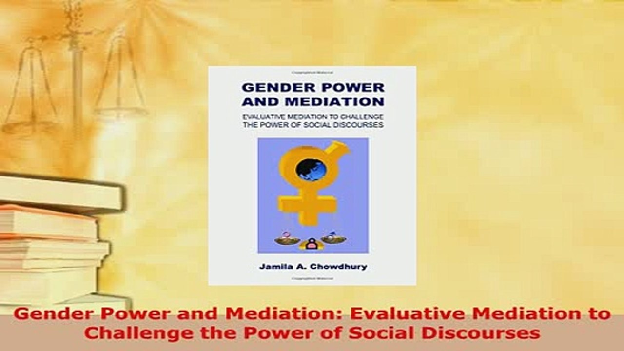 PDF  Gender Power and Mediation Evaluative Mediation to Challenge the Power of Social Download Online