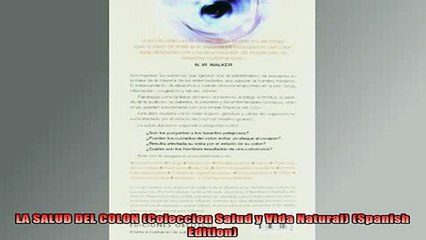 READ book  LA SALUD DEL COLON Coleccion Salud y Vida Natural Spanish Edition Full EBook