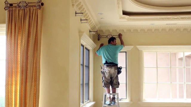 Tall Window Curtain Design - Crystal Drapery Hardware - Swarovski Crystal Elements