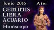 Horóscopo GEMINIS, LIBRA y ACUARIO, Junio 2016 Signos de Aire por Jimena La Torre