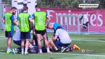 Cristiano Ronaldo sente dores pós choque no treino