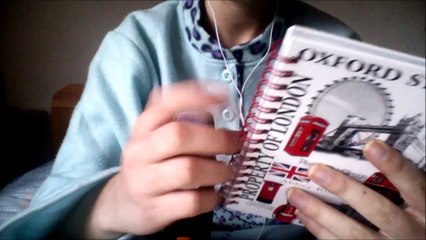 ASMR - crinkle paper and tapping on agenda (page turning, writing, ecc..)
