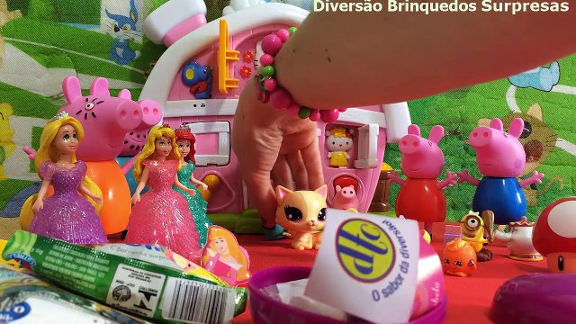 Minions Peppa Pig Princesas Disney Glitter Shopkins Hello Kitty ovos surpresas brinquedo