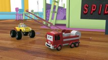 Camion pompier, bulldozer, voiture de course & Lucas le Petit Camion   Dessin animé pour les enfants