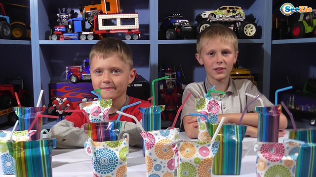 BRUDER Машина Грузовик. ЧЕЛЕНДЖ от Игорька и Богдана. Угадываем Вкус Сока. Видео для детей