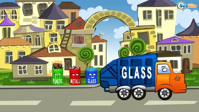 Arabalar cizgi filmleri İzle. Çöp Kamyonu - Kamyon. Eğitici çizgi film. Çocuklar için arabalar
