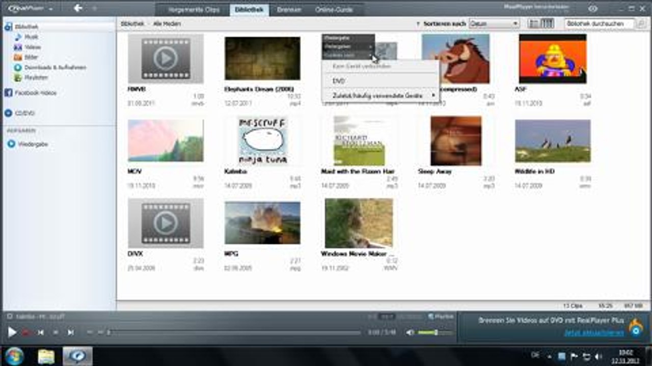 RealPlayer - Einstieg in den Mediaplayer
