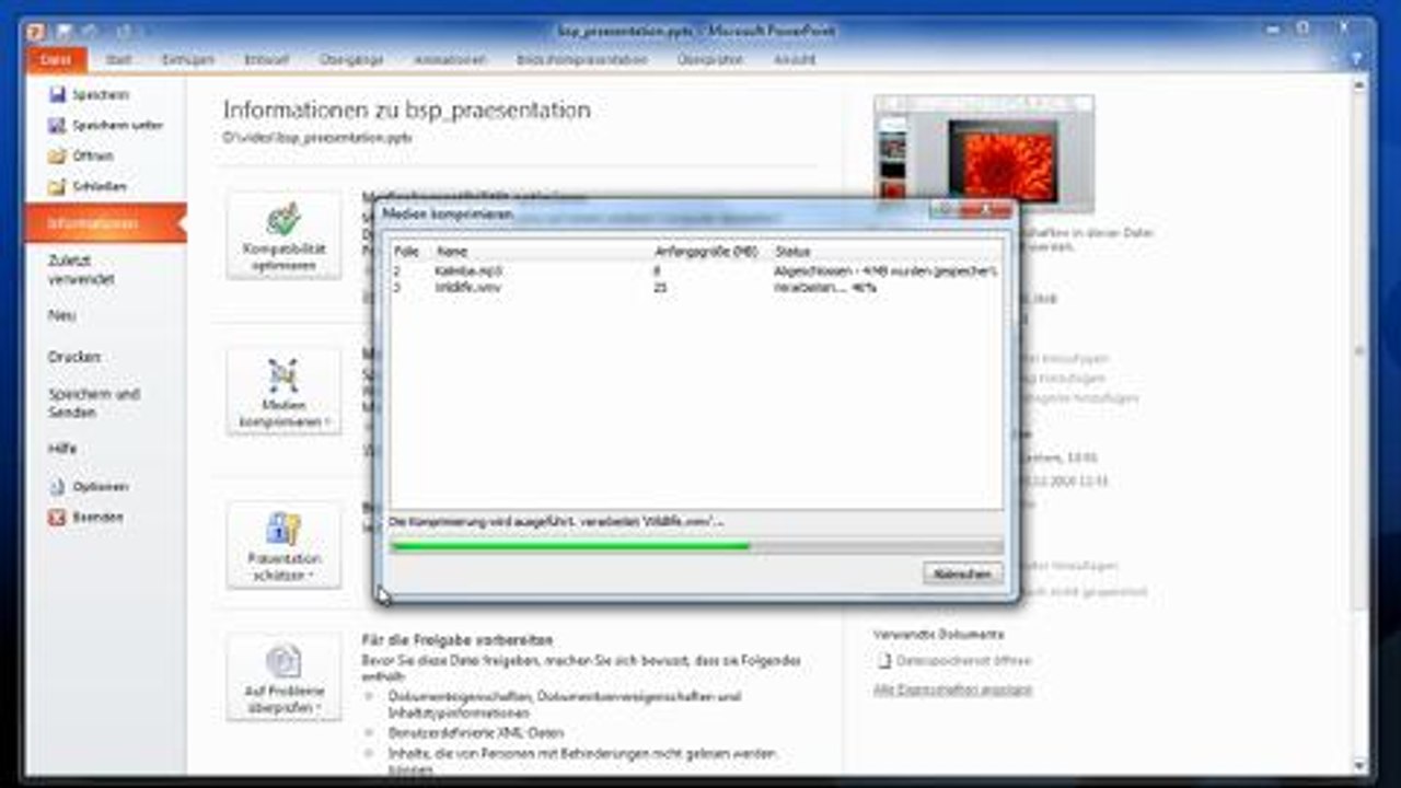 Größe von Powerpoint-Präsentationen reduzieren