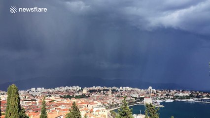Footage of the 'early stages' of a rainbow