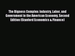 Read The Bigness Complex: Industry Labor and Government in the American Economy Second Edition