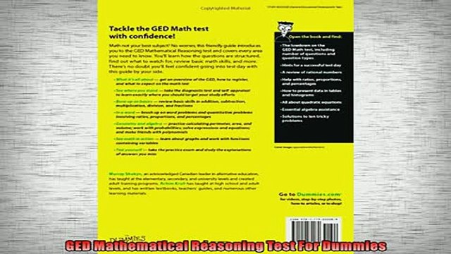 FREE DOWNLOAD GED Mathematical Reasoning Test For Dummies FREE BOOOK ONLINE