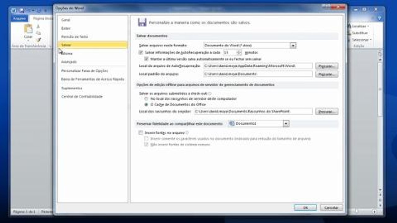 Como salvar documentos no Word automaticamente