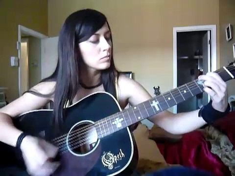 Lovely Guitar Girl plays Pantera`s Suicide Note part 1
