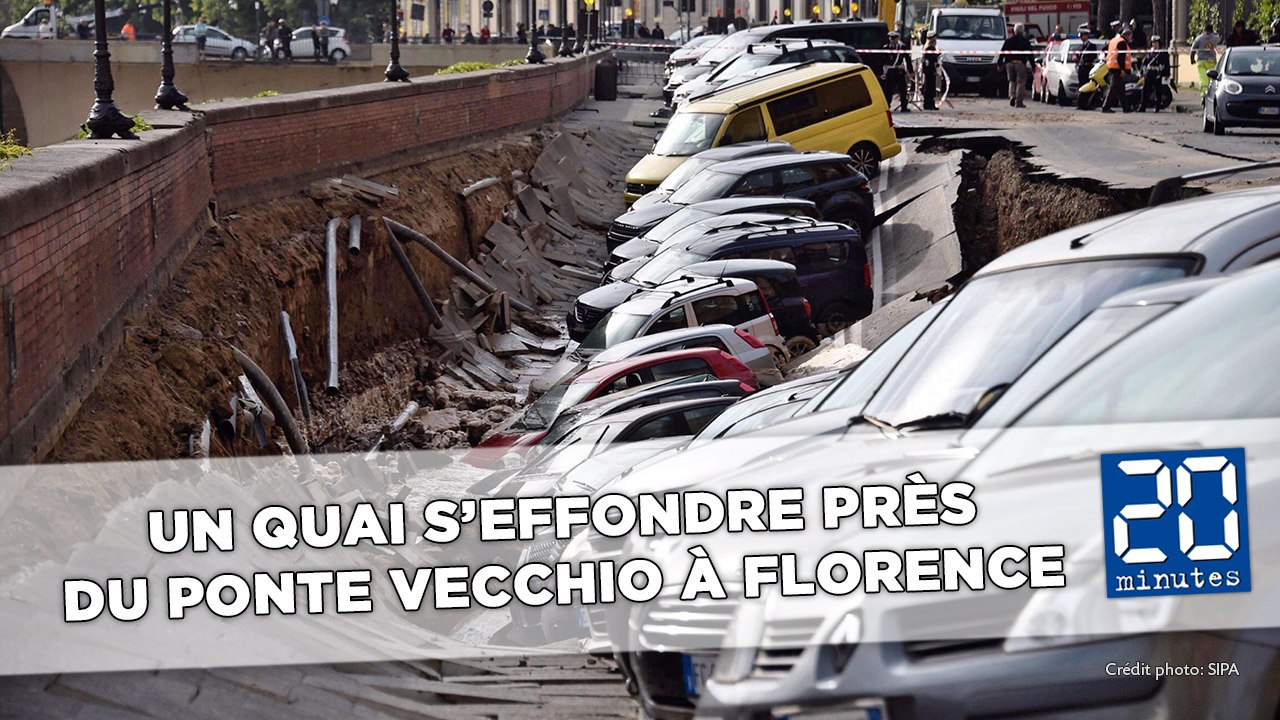 Un quai s'effondre près du Ponte Vecchio à Florence en Italie