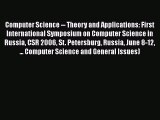 PDF Computer Science -- Theory and Applications: First International Symposium on Computer