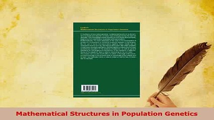 Download  Mathematical Structures in Population Genetics PDF Free