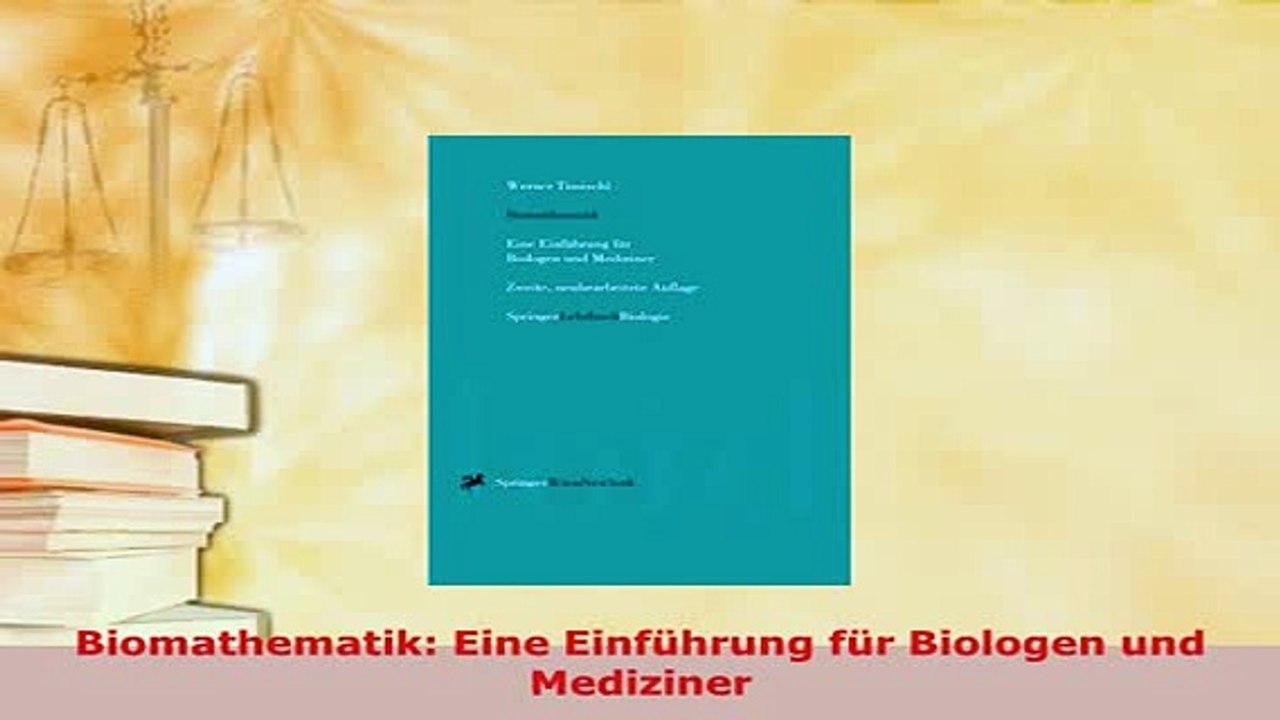 Read  Biomathematik Eine Einführung für Biologen und Mediziner Ebook Free