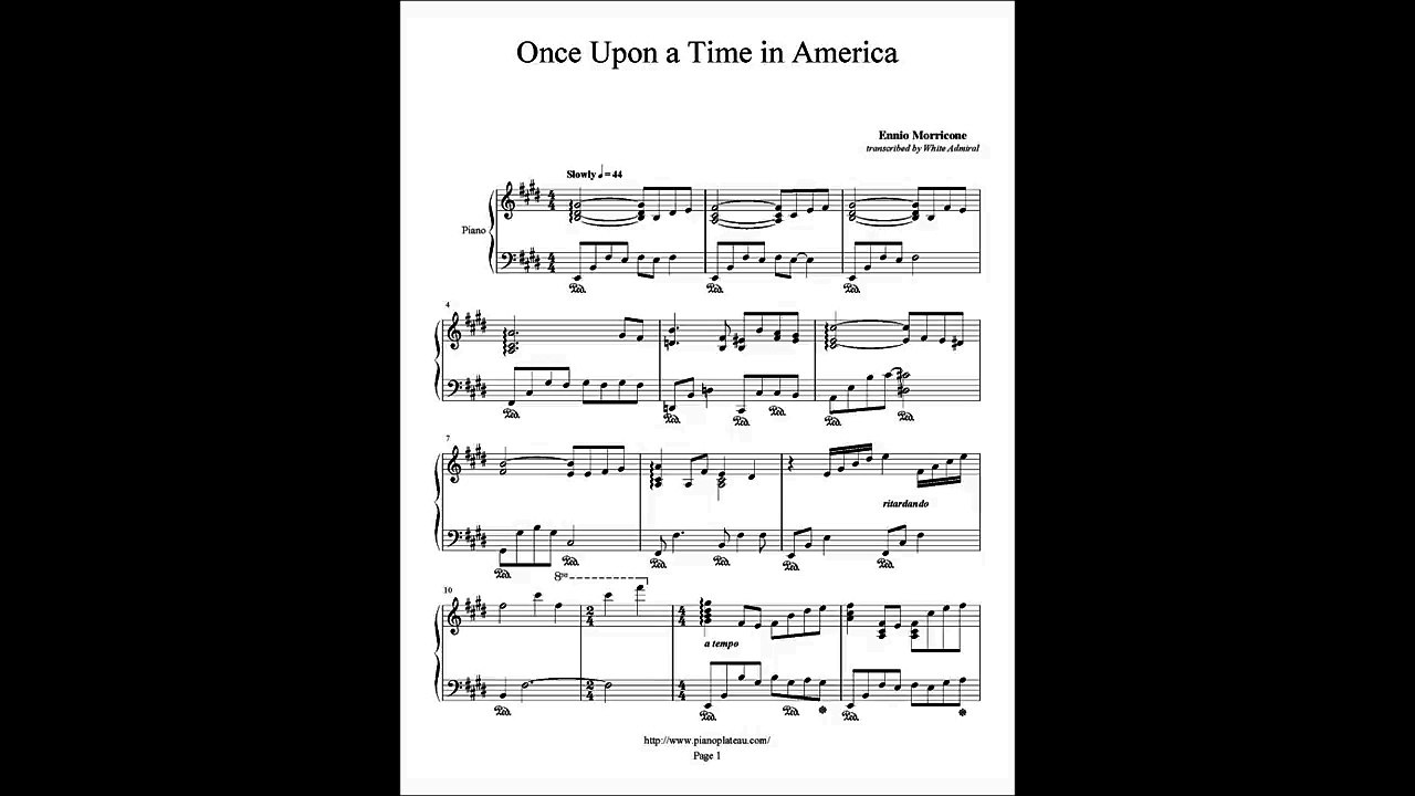 Once Upon a Time in America Piano Cover - Ennio Morricone - video  Dailymotion