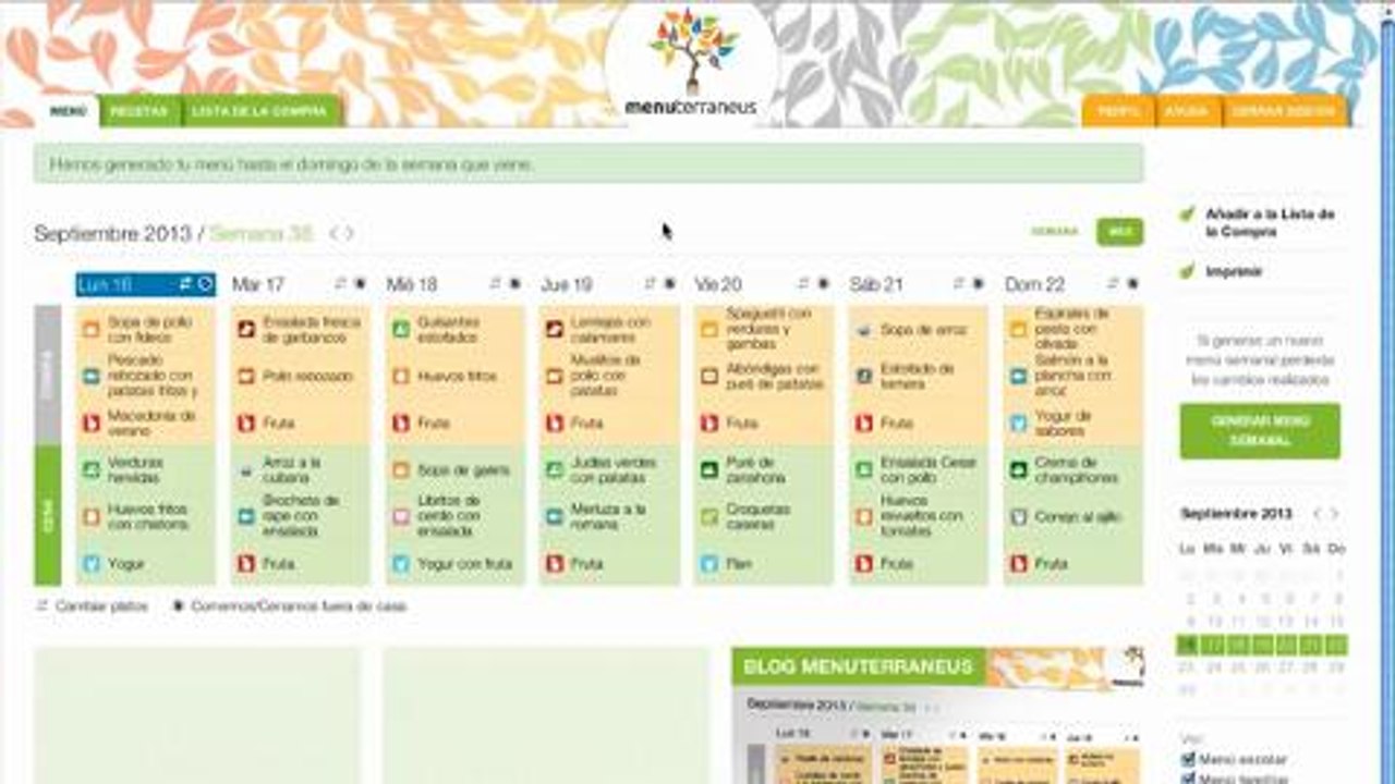 Menuterraneus: planifica tu menú semanal