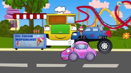 Carritos Para Niños. Un Camion Monstruo, Coches de carreras. Caricaturas de carros. Tiki Taki Carros