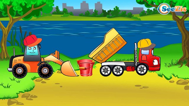 ✔ Arabalar cizgi filmleri. Akıllı arabalar. Kamyon - Ekskavatör. Türkçe Izle. Neşeli arabalar ✔