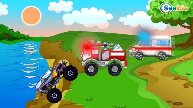 Arabalar çizgi filmleri. Vinç, Ambulans ve Kamyon. Eğitici çizgi film. Çocuklar için arabalar