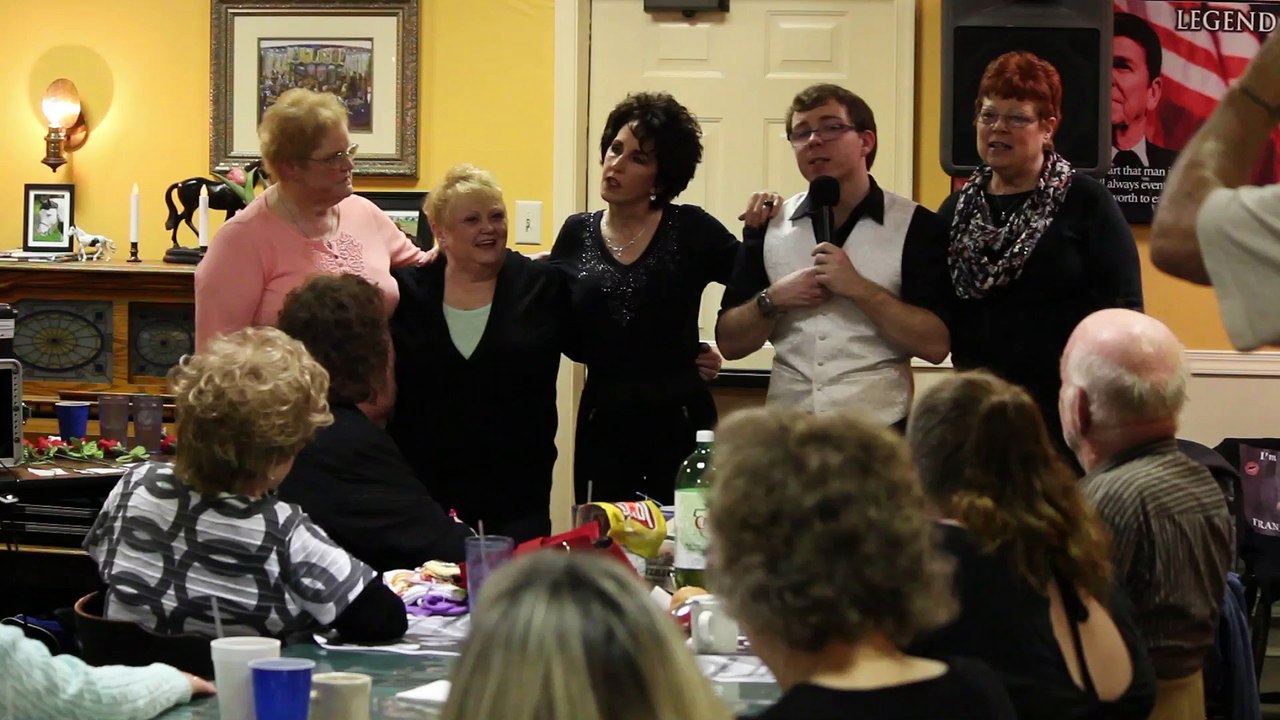 Camron Robertson sings to the Donnas in Pennsylvania Feb 2016