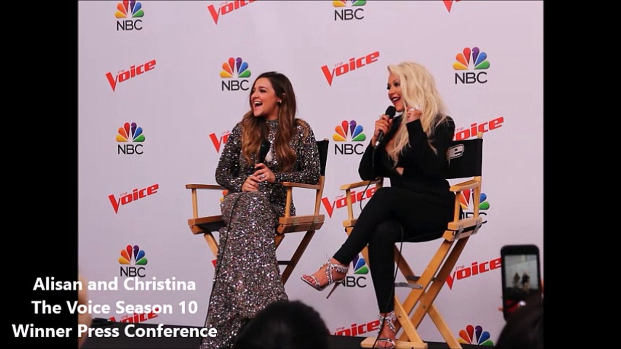 Alisan Porter and Christina Aguilera Season 10 The Voice winner press conference