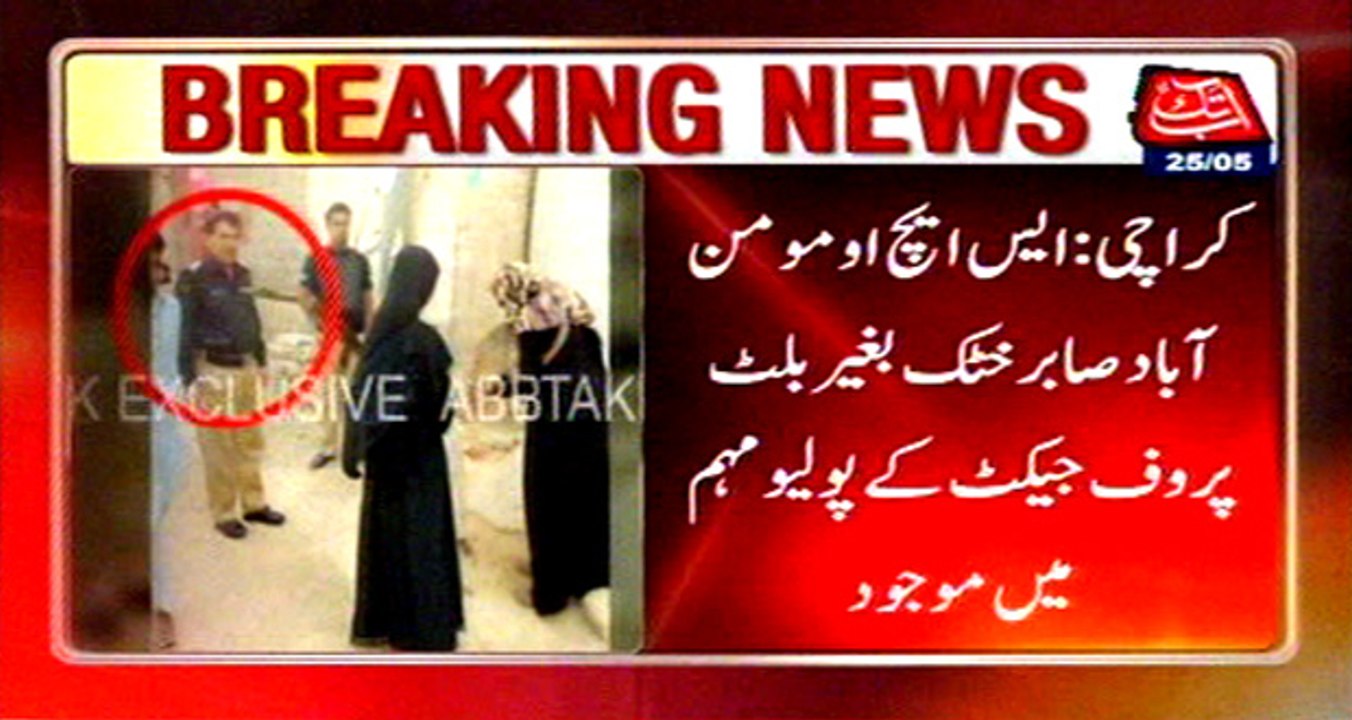 Karachi: SHO Mominabad at polio campaign withou...
