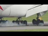 Close-Up Footage of Airbus A380 Take Off and Landing