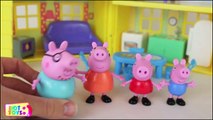 Peppa Pig Figures Peppa & Family George, Mummy Pig with Peek 'n Surprise Playhouse Disney HostToys