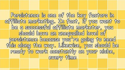 Persistence: Key to Successful Affiliate Marketing