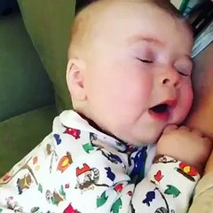 Adorable baby sneezes and says Oh No!