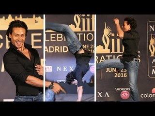 Tiger Shroff's LIVE Stunts AT IIFA Awards 2016 Madrid Press Conference