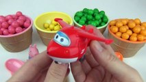 Ice Cream Bowl Bubble Gum Surprise Hidden Toys Super wings Dora Hello Kitty Peppa Pig