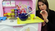 PLAY DOH Videos CAKE Mountain PlayDough Cupcakes On Disney Princess Kitchen DisneyCarToys