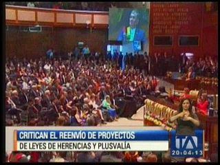 Critican el reenvío de proyectos de plusvalía y herencia