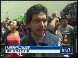 Estudiantes universitarios de Loja protestaron en las calles