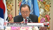 UN chief Ban Ki-moon stirs speculation about possible presidential run