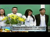 19 jóvenes se graduaron de la UCB gracias a becas otorgadas por el Banco Mercantil Santa Cruz