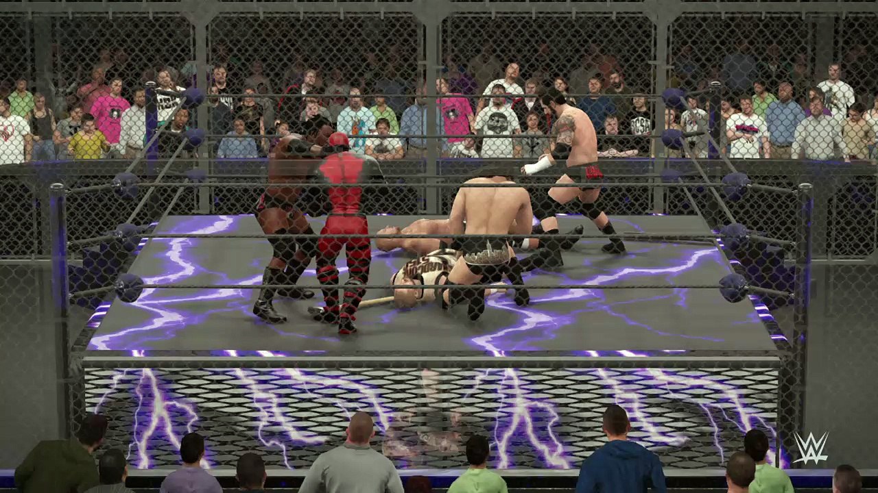 WWE 2K16 6man hell in a cell