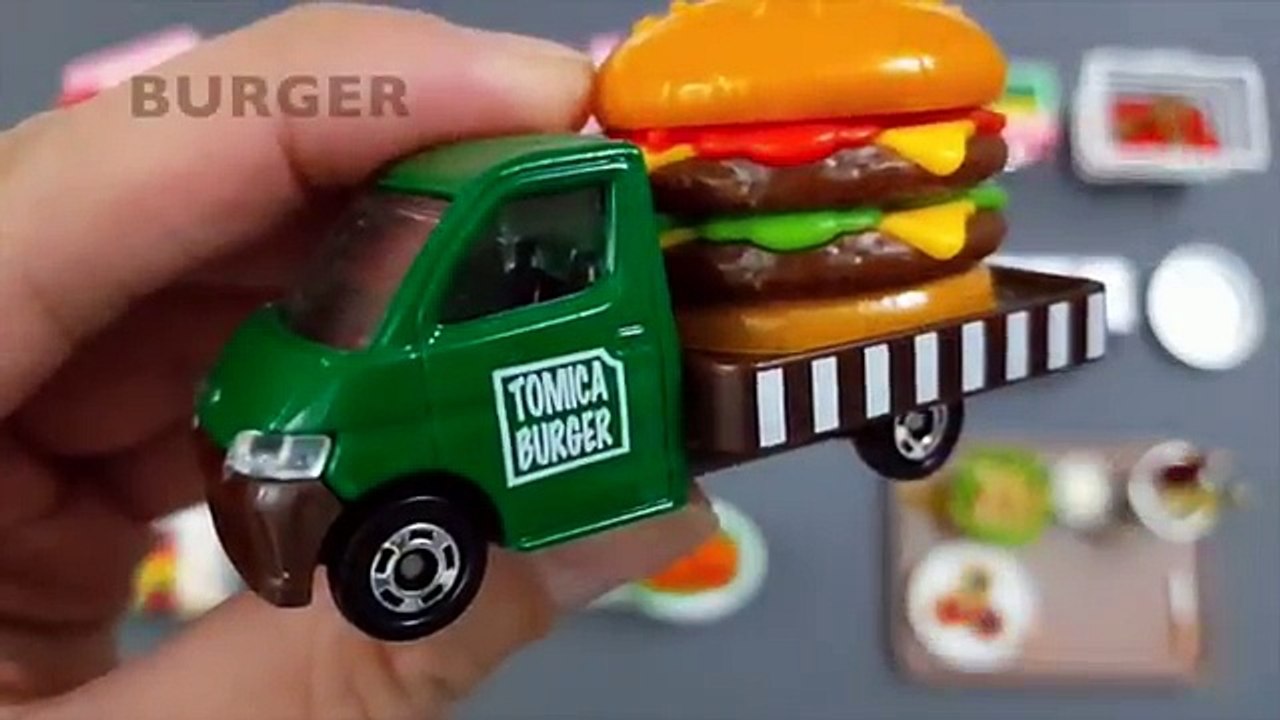 Learning Special Food Trucks and more and how to order food for kids with tomica 2015 hotwheel -