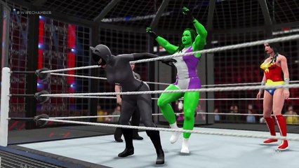 WWE 2K16 - She Hulk VS Wonder Woman VS Supergirl VS Ms. Marvel VS Harley Quinn VS Catwoman