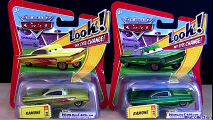 4 Disney Cars Lenticular Eyes Lightning Ramone Hydraulic Ramone Pixar car-toys review Blucollection
