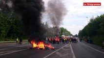 Loi Travail. Plus de 200 manifestants sur la pénétrante à Lorient et un bouchon
