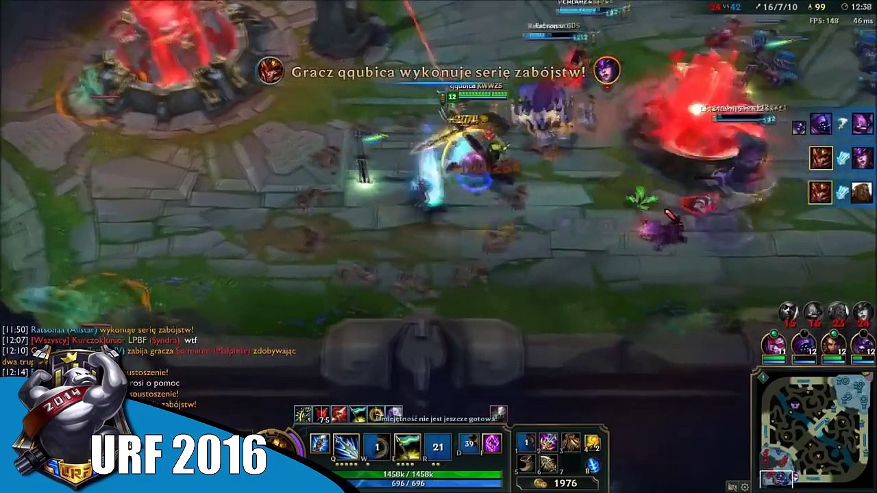 TOP 10 URF PENTAKILLS - LEAGUE OF LEGENDS - 2016