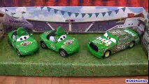 3-Car Gift Pack Disney Cars Collection Leak Less Pitty, Chick Hicks, Mia Tia Pixar by Blucollection